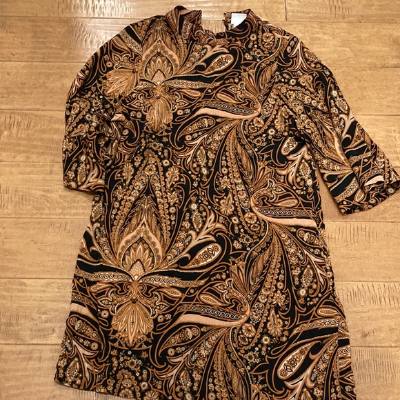H&M Paisley Print Dress - Brown and Black - Picture 9 of 11